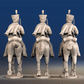 Napoleonic British Hussars Bell Shako trotting rear view