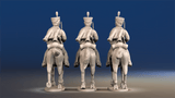Napoleonic British Hussars Bell Shako trotting rear view