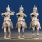 Napoleonic British Hussars Busby galloping command rear view
