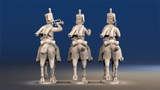 Napoleonic British Hussars Busby trotting command rear view