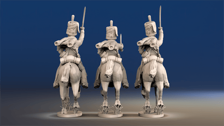 British hussars busby galloping set 1 rear view