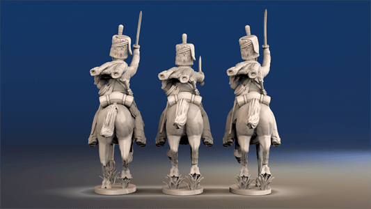 British hussars busby galloping set 1 rear view