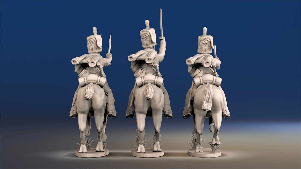 British hussars busby galloping set 2 rear view