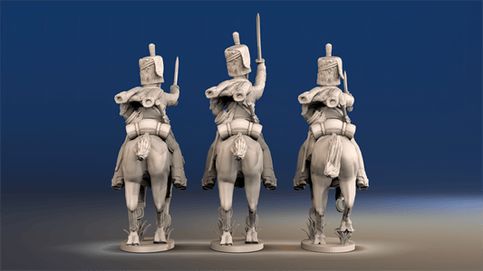 British hussars busby galloping set 2 rear view