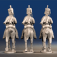 Napoleonic British Hussars Busby trotting rear view