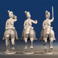 Napoleonic British Light Dragoons Tarleton galloping command rear view