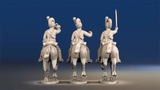 Napoleonic British Light Dragoons Tarleton galloping command rear view