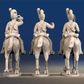 Napoleonic British Light Dragoons Tarleton trotting command rear view