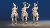 Napoleonic British Light Dragoons Tarleton galloping set 1 rear view