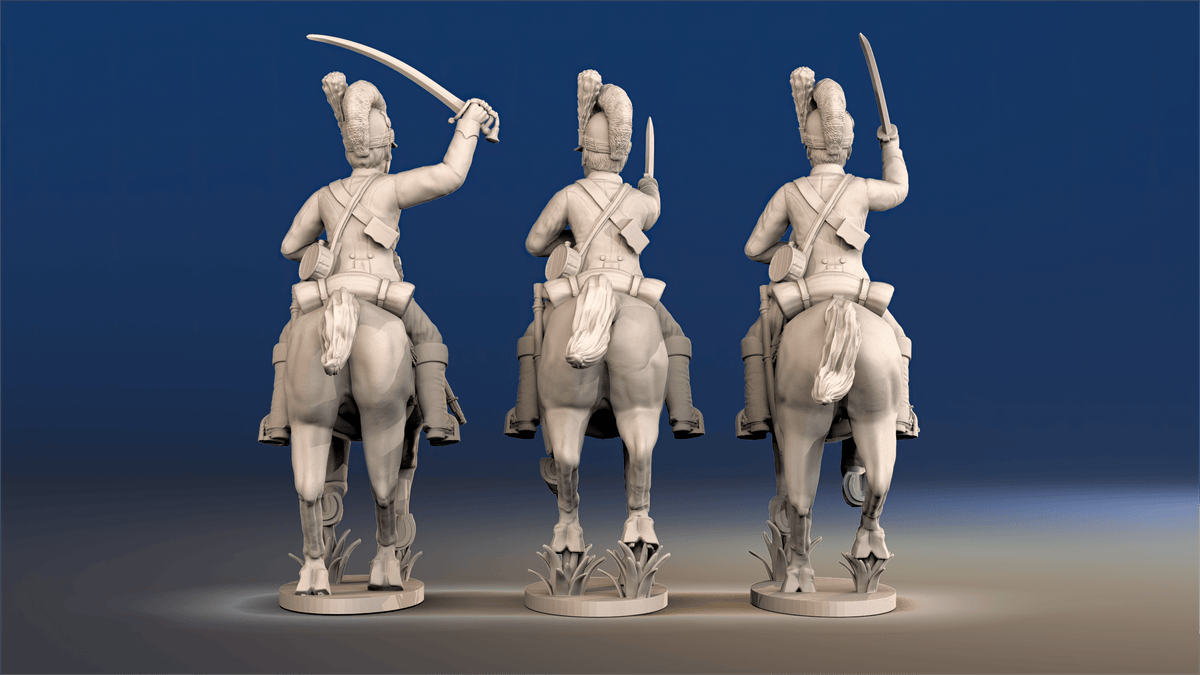 British light dragoons Tarleton helmet galloping set 2 rear view