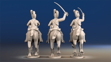 Napoleonic British Light Dragoons Tarleton galloping set 3 rear view