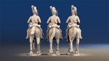 Napoleonic British Light Dragoons Tarleton trotting rear view