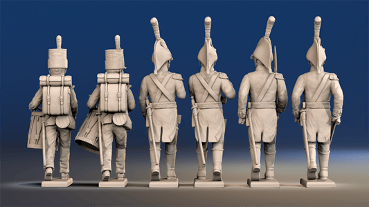 Napoleonic British Infantry Command march attack rear view