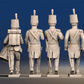 Napoleonic British Infantry Command march attack in shako rear view