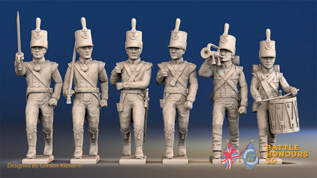 British march attack light infantry command figures