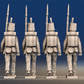 Napoleonic British Regular Infantry march attack in stovepipe shako rear view