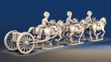 Napoleonic British Royal Horse Artillery 6-horse galloping limber rear view