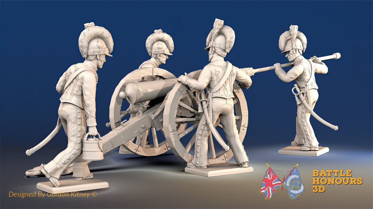 British RHA loading miniature figures rear view