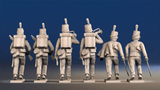 Napoleonic British Rifles Command advancing set 1 rear view