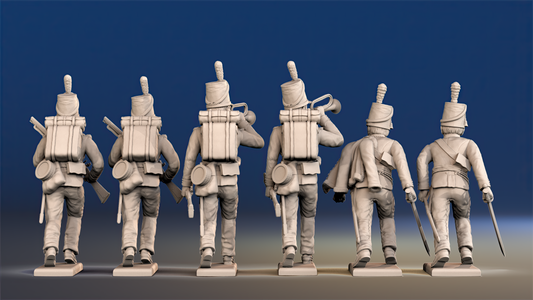 Napoleonic British Rifles Command advancing set 1 rear view