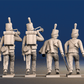 British Rifles command advancing with buglers set 2 rear view