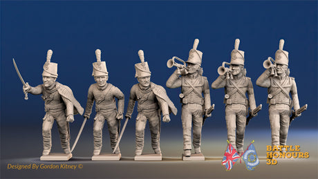 British Rifles command advancing set 2 with bugles alternate view