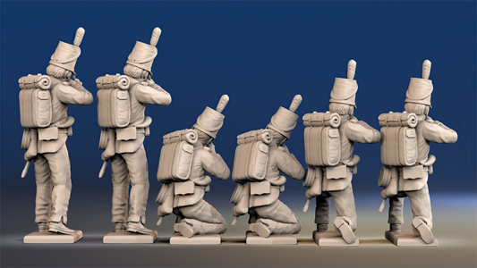 Napoleonic British Rifles firing Baker rifles rear view