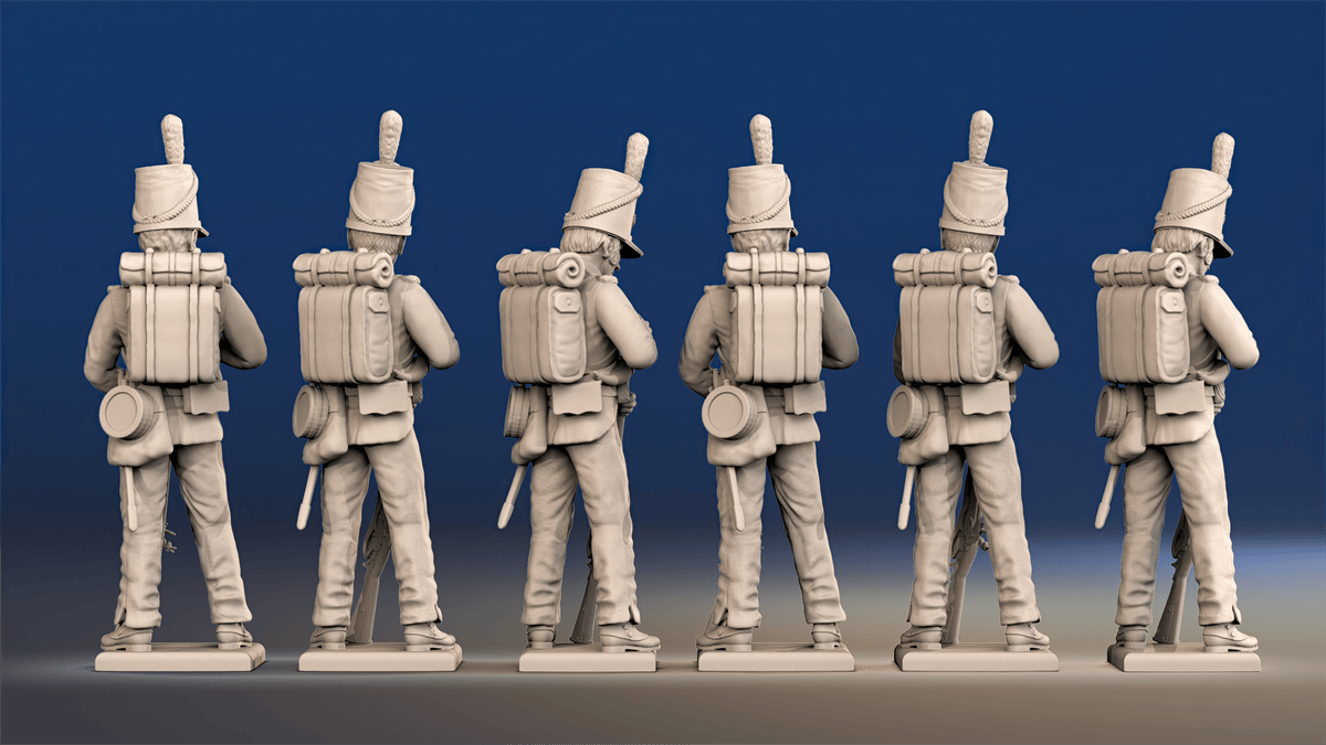 Napoleonic British Rifles loading Baker rifles rear view