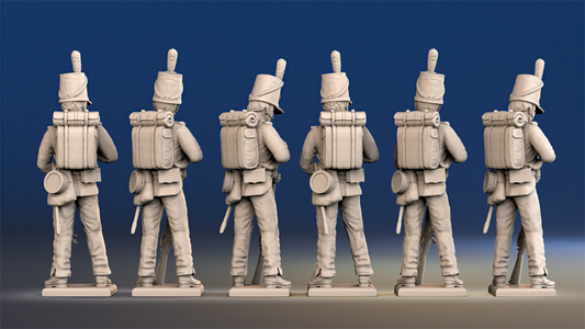 Napoleonic British Rifles loading Baker rifles rear view