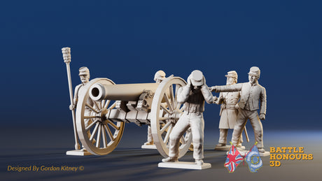 CSA artillery firing forage miniature figures