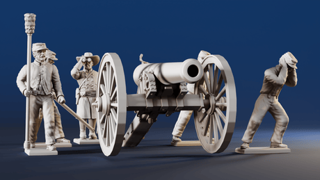 CSA artillery firing kepi miniature figures view 2