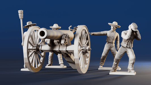 CSA artillery firing miniature figures variant 1 view 2