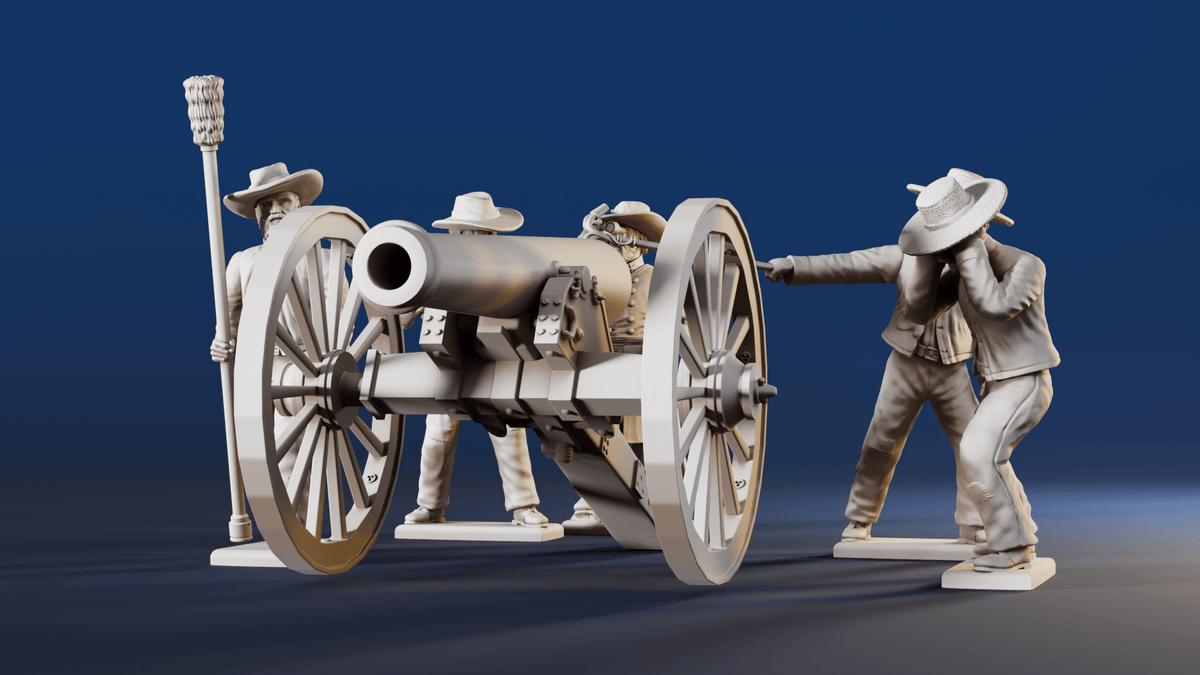 CSA artillery firing miniature figures variant 2 view 2