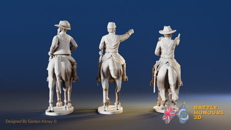 CSA assorted mounted colonels miniature figures view 2