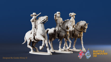 CSA assorted mounted colonels miniature figures view 3