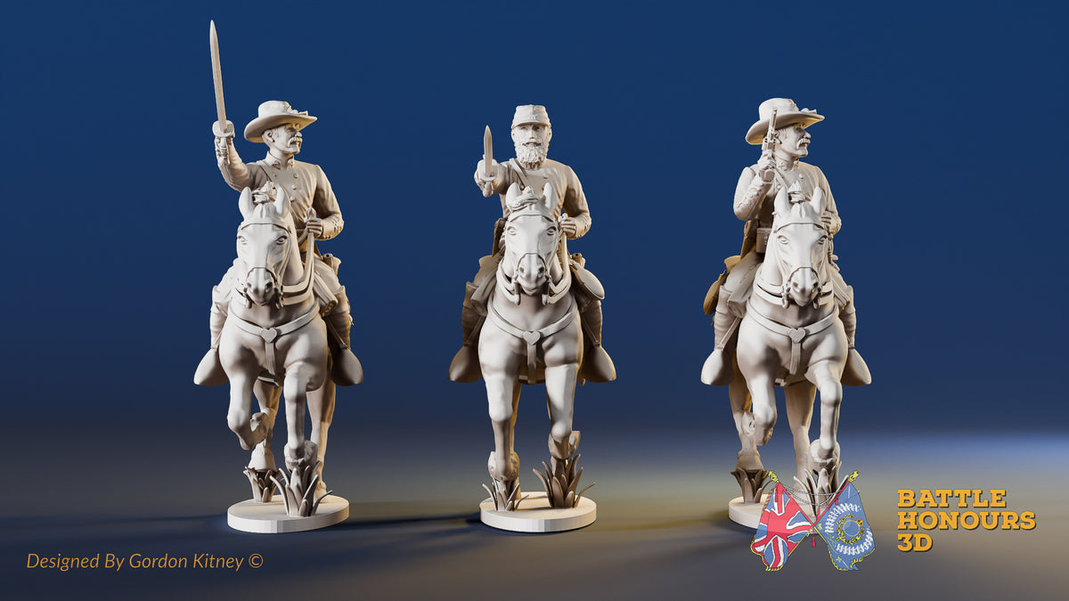 CSA cavalry commanders miniature figures