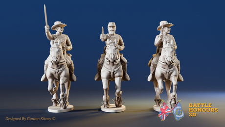 CSA cavalry commanders miniature figures