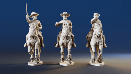 CSA cavalry galloping command miniature figures variant 1 rear view