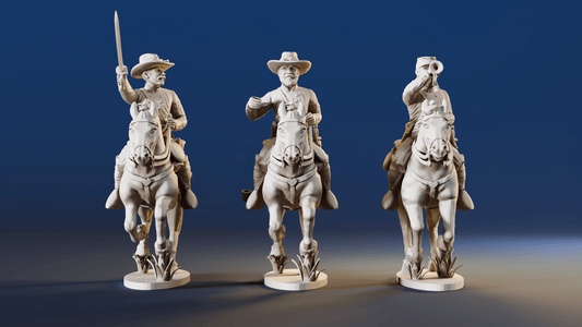 CSA cavalry galloping command miniature figures variant 1 rear view