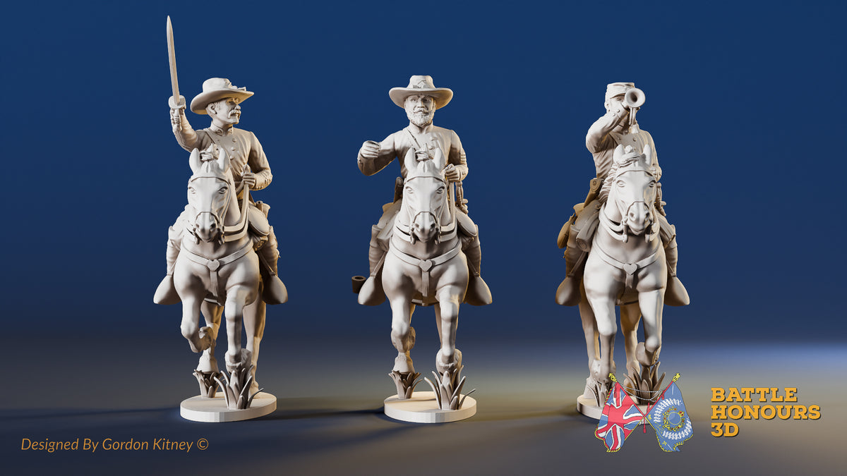 CSA cavalry galloping command miniature figures variant 1