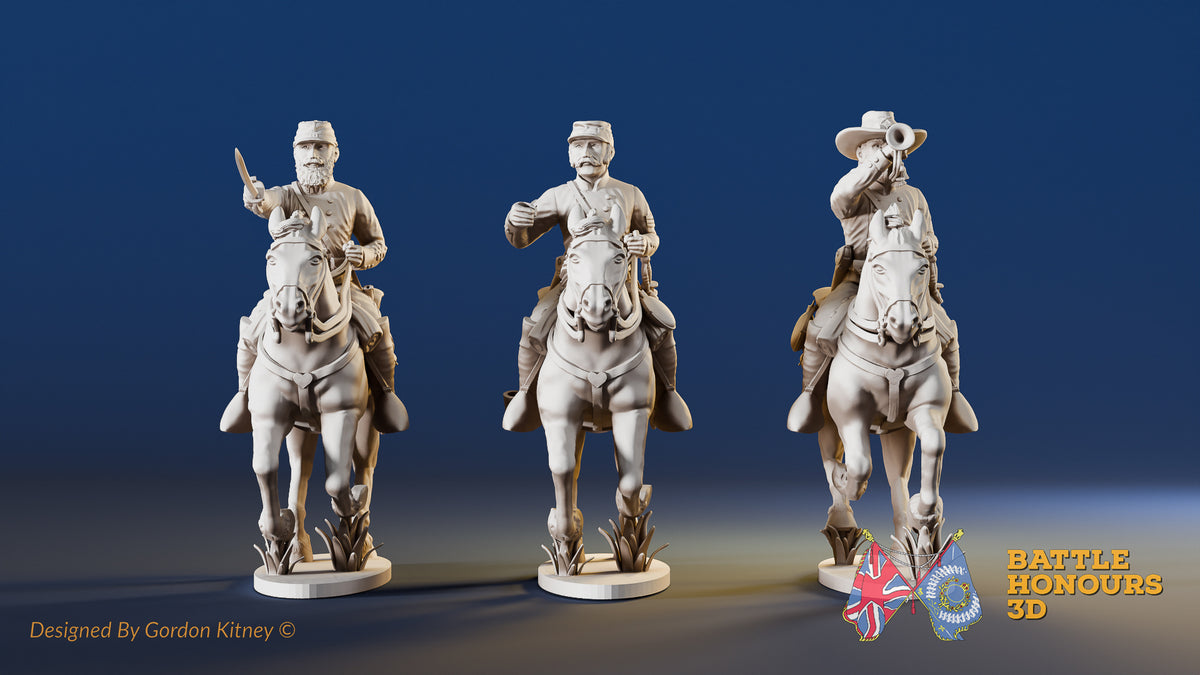 CSA cavalry galloping command miniature figures variant 2
