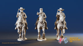 CSA cavalry galloping pistol miniature figures