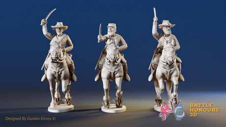 CSA cavalry galloping swords miniature figures