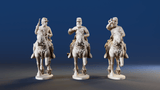 CSA Virginia cavalry galloping command with pistol forage cap rear view