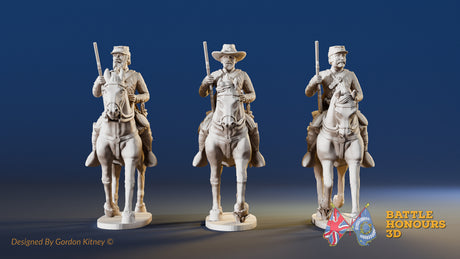 CSA cavalry trotting carbines miniature figures
