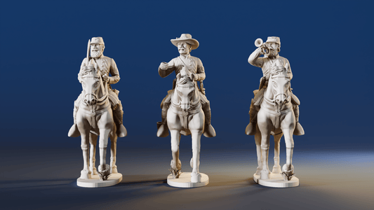 CSA cavalry trotting command miniature figures variant 2 rear view