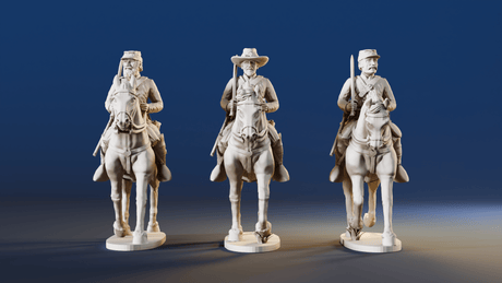 CSA cavalry trotting swords miniature figures rear view