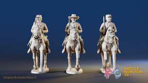 CSA cavalry trotting swords miniature figures