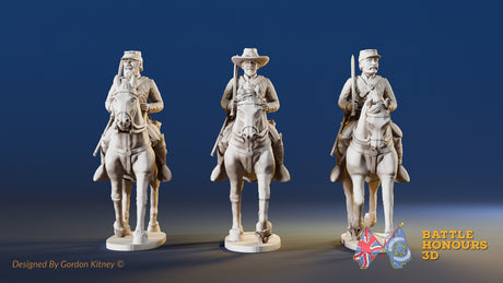 CSA cavalry trotting swords miniature figures