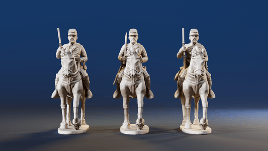 CSA Virginia cavalry trotting mixed forage caps rear view